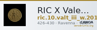RIC X Valentinian III 2010 — CANOA