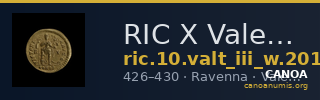 RIC X Valentinian III 2010 — CANOA