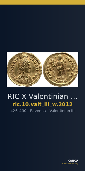 RIC X Valentinian III 2012 — CANOA
