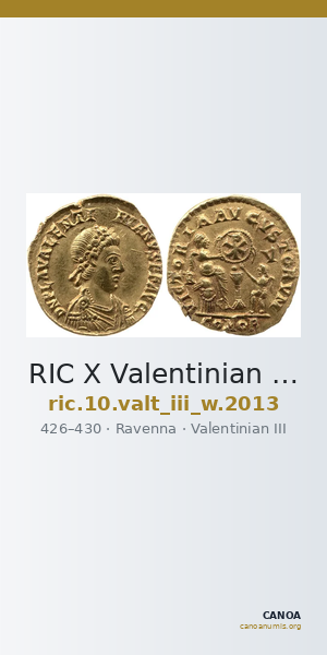 RIC X Valentinian III 2013 — CANOA