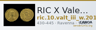 RIC X Valentinian III 2018 — CANOA