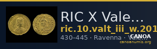 RIC X Valentinian III 2018 — CANOA