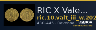 RIC X Valentinian III 2022 — CANOA