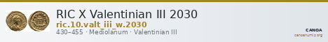 RIC X Valentinian III 2030 — CANOA