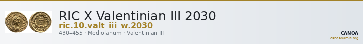 RIC X Valentinian III 2030 — CANOA