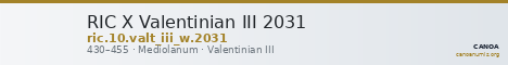 RIC X Valentinian III 2031 — CANOA