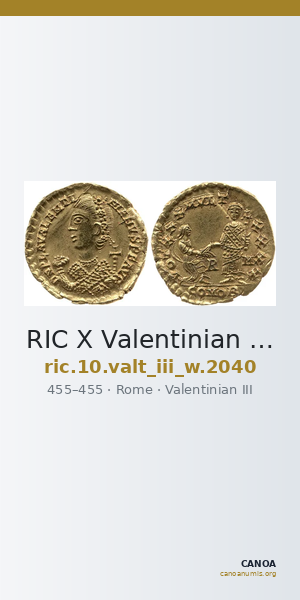 RIC X Valentinian III 2040 — CANOA