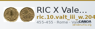 RIC X Valentinian III 2040 — CANOA