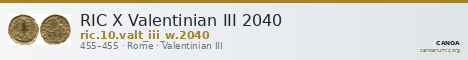 RIC X Valentinian III 2040 — CANOA
