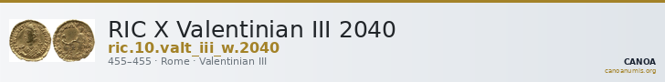 RIC X Valentinian III 2040 — CANOA