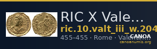 RIC X Valentinian III 2044 — CANOA