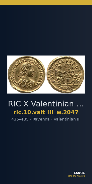RIC X Valentinian III 2047 — CANOA