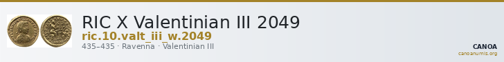 RIC X Valentinian III 2049 — CANOA