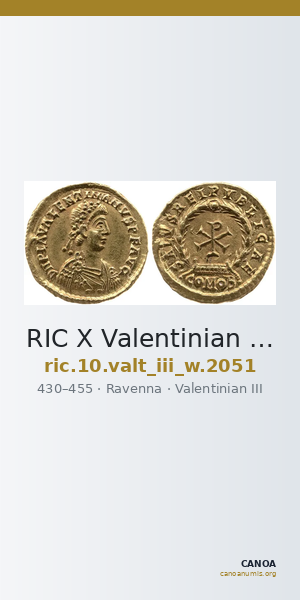 RIC X Valentinian III 2051 — CANOA