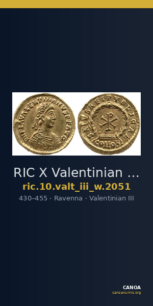 RIC X Valentinian III 2051 — CANOA