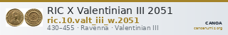 RIC X Valentinian III 2051 — CANOA