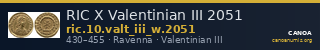 RIC X Valentinian III 2051 — CANOA