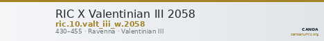 RIC X Valentinian III 2058 — CANOA