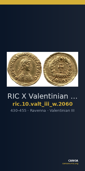 RIC X Valentinian III 2060 — CANOA