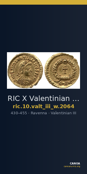RIC X Valentinian III 2064 — CANOA