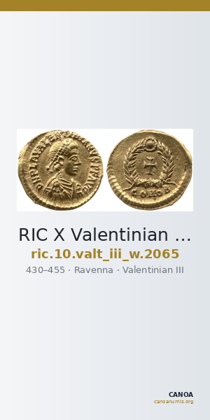 RIC X Valentinian III 2065 — CANOA