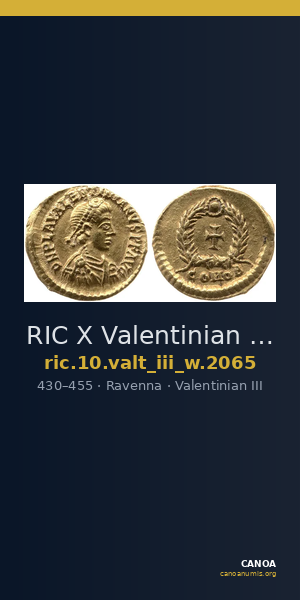 RIC X Valentinian III 2065 — CANOA