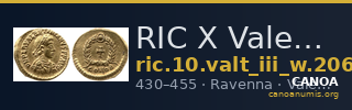 RIC X Valentinian III 2065 — CANOA