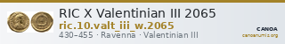 RIC X Valentinian III 2065 — CANOA