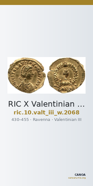 RIC X Valentinian III 2068 — CANOA