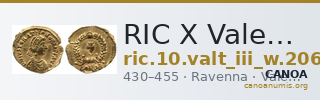RIC X Valentinian III 2068 — CANOA