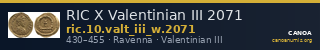 RIC X Valentinian III 2071 — CANOA