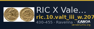 RIC X Valentinian III 2072 — CANOA