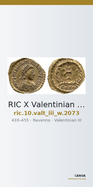 RIC X Valentinian III 2073 — CANOA