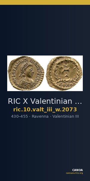 RIC X Valentinian III 2073 — CANOA