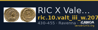 RIC X Valentinian III 2073 — CANOA
