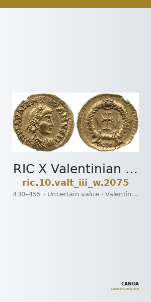 RIC X Valentinian III 2075 — CANOA