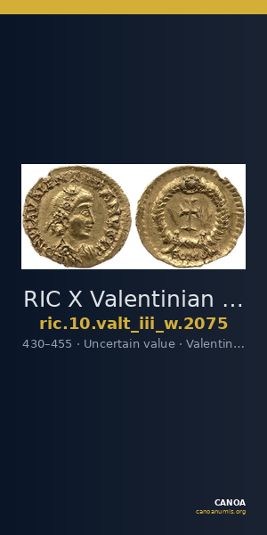 RIC X Valentinian III 2075 — CANOA
