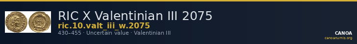 RIC X Valentinian III 2075 — CANOA