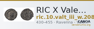 RIC X Valentinian III 2085 — CANOA