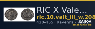 RIC X Valentinian III 2085 — CANOA