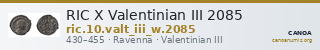 RIC X Valentinian III 2085 — CANOA
