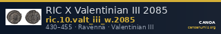 RIC X Valentinian III 2085 — CANOA
