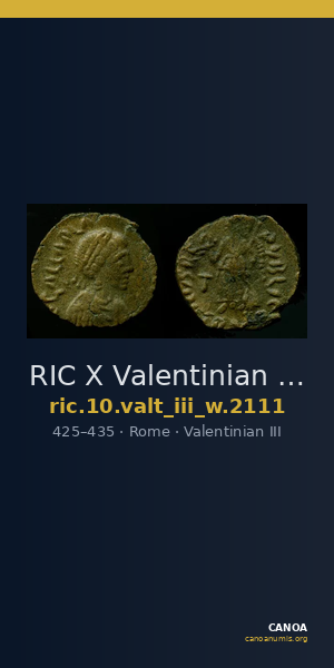 RIC X Valentinian III 2111 — CANOA