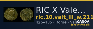 RIC X Valentinian III 2111 — CANOA