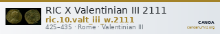 RIC X Valentinian III 2111 — CANOA