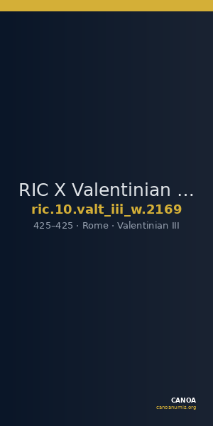 RIC X Valentinian III 2169 — CANOA