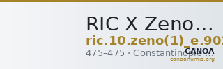 RIC X Zeno 902 — CANOA