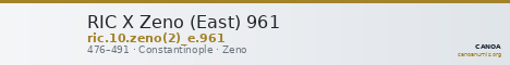 RIC X Zeno (East) 961 — CANOA