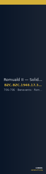 Romuald II — Solidus (Benevento, 706) — CANOA