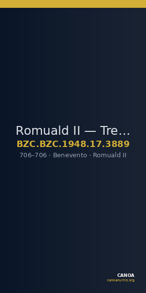 Romuald II — Tremissis (Benevento, 706) — CANOA